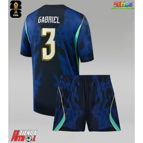 Brasil Gabriel Magalhaes #3 Segunda Equipación Niños Mundial 2026 Manga Corta (+ Pantalones cortos)